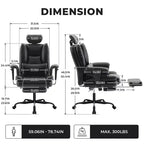 Office Chair PU Leather Computer Chair with Lumbar Support and High Backrest, Ergonomic Desk Chair with Liftable Headrest