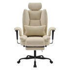 Office Chair PU Leather Computer Chair with Lumbar Support and High Backrest, Ergonomic Desk Chair with Liftable Headrest