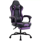 Gaming Chair, Ergonomic Computer Chair with Footrest and Massage Lumbar Support, Height Adjustable Swivel Video Game Chair
