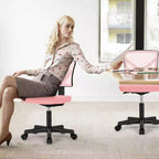 Armless Mesh Office Chair with Adjustable Height and Lumbar Support, Swivel Rolling Computer Desk Chair for Small Spaces