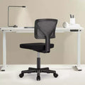 Armless Mesh Office Chair with Adjustable Height and Lumbar Support, Swivel Rolling Computer Desk Chair for Small Spaces