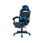 360 Swivel Height Adjustable Gaming Chair with Retractable Footrest & Ergonomic Lumbar High Back PU Leather Computer Chair with Headrest for Office