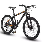 NAYSAYE Bicycle 26 Inch Mountain Bike 21 Speeds Mechanical Disc Brakes for Off Road, Orange, 71*25*39.3