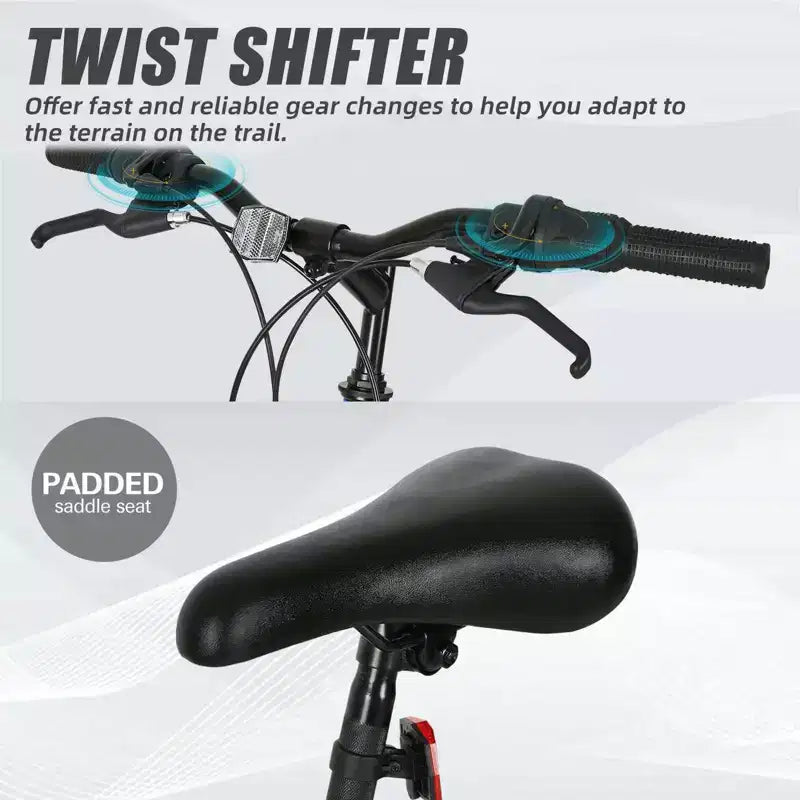 hykolity 27.5 inch Mountain Bike MTB Outdoor Bicycle Cycling 18 Speed Sport Bikes Trail Off Road Full Suspension for Adult Men Unisex Black