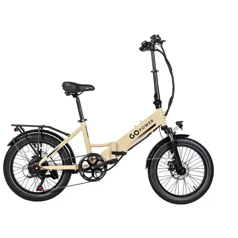 GoPowerBike GoPlus Folding Electric Bike | 20 Fat Tire eBike | 500W Motor, 20mph Top Speed | 45+ Mile Range, 5 Pedal-Assist Levels | Open Box