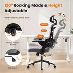 Bestier Office Chair with Adjustable Lumbar Support & Headrest, Comfy Mesh Computer Chair with Soft Flip Up Arms, Adjustable Height Gaming Chair