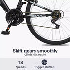 hykolity Mountain Bike 26 inch MTB Bicycle 18 Speed Cycling for Adult Men Women Outdoor Trail Off-Road Sport Bikes Black Dual Full Suspension