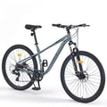 NAYSAYE 27.5 Inch 8 Speed MTB Mountain Bike with Front Suspension Durable Steel Frame for Men Women Terrain Adventures, Grey, 68.5*27.1*40.55