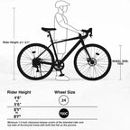 NAYSAYE 700C Hybrid Road Bike for Aldult, 7 Speed Lightweight Aluminum Frame Commuter Racing Bike Bicycle for City Travel, Blue, 68.5*18.8*39