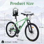 NAYSAYE 26 Inch Mountain Bike 3X8/24 Speeds MTB with Steel Frame Front Suspension Frok for Adult Men Women Student, Green, 65.75*24.41*37