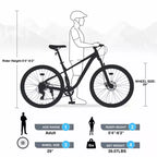 NAYSAYE 29 Inch Mountain Bike 8 Speed Steel Frame with Front Suspension for Adults and Youth, Blue, 70.8*27.1*41.7