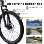 NAYSAYE Bicycle 26 Inch Mountain Bike 21 Speed with Dual Shock Absorption for Unisex Commuting and Travel, Gray, 67*27*39