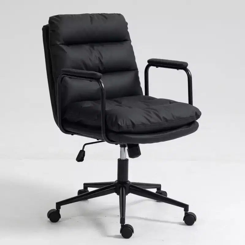 Okak Mid Back Desk Chair, Office Chair with Padded Armrest and Wheels, Computer Chair for Office, Gaming Room, Study