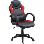 Okak Height-Adjustable Office Chair, Upholstered Desk Chair with Wheels, Comfy Gaming Chair for Office, Study, Play Room