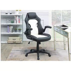 Okak Height-Adjustable Office Chair, Upholstered Desk Chair with Wheels, Comfy Gaming Chair for Office, Study, Play Room