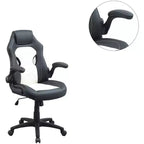 Okak Height-Adjustable Office Chair, Upholstered Desk Chair with Wheels, Comfy Gaming Chair for Office, Study, Play Room