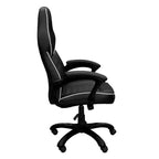 Okak High-Back Gaming Chair with Padded Seat and Back, Executive Office Chair with Metal Base and Wheels, Desk Chair for Study, Reading Room, Black