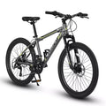 Zeus & Ruta 24 Mountain Bike with 21-Speed Gears, Dual Disc Brakes, Durable Steel Frame Bicycle for Boys and Girls
