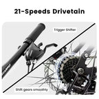 Whisen 27.5 Inch Full Suspension Mountain Bike, Front and Rear Dual Shock Absorbers, Mechanical Disc Brakes, 21-Speed