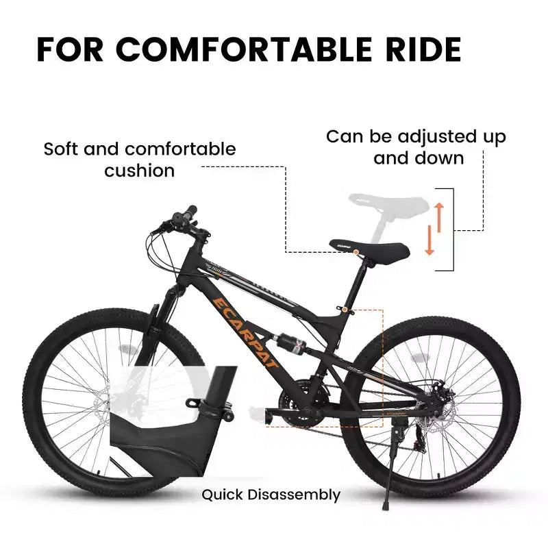 Whisen 26 Inch Steel Frame Shock Fork Plus Shock Absorber 21-speed Unisex Mountain Bike
