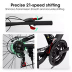 Whisen 26 Inch Steel Frame Shock Fork Plus Shock Absorber 21-speed Unisex Mountain Bike