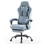 Okak Ergonomic Office Chair with Padding Armrest, Gaming Chair with Footrest and Lumbar Support, Swivel Chair with Wheels for Home, Office