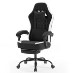 Okak Ergonomic Office Chair with Padding Armrest, Gaming Chair with Footrest and Lumbar Support, Swivel Chair with Wheels for Home, Office