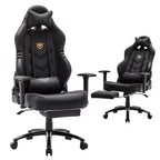 Okak High-Back Ergonomic Gaming Chair with Detachable Neck Pillow, Computer Chair with Padding Seat and Lumbar Support, Comfy Chair for Home, Black