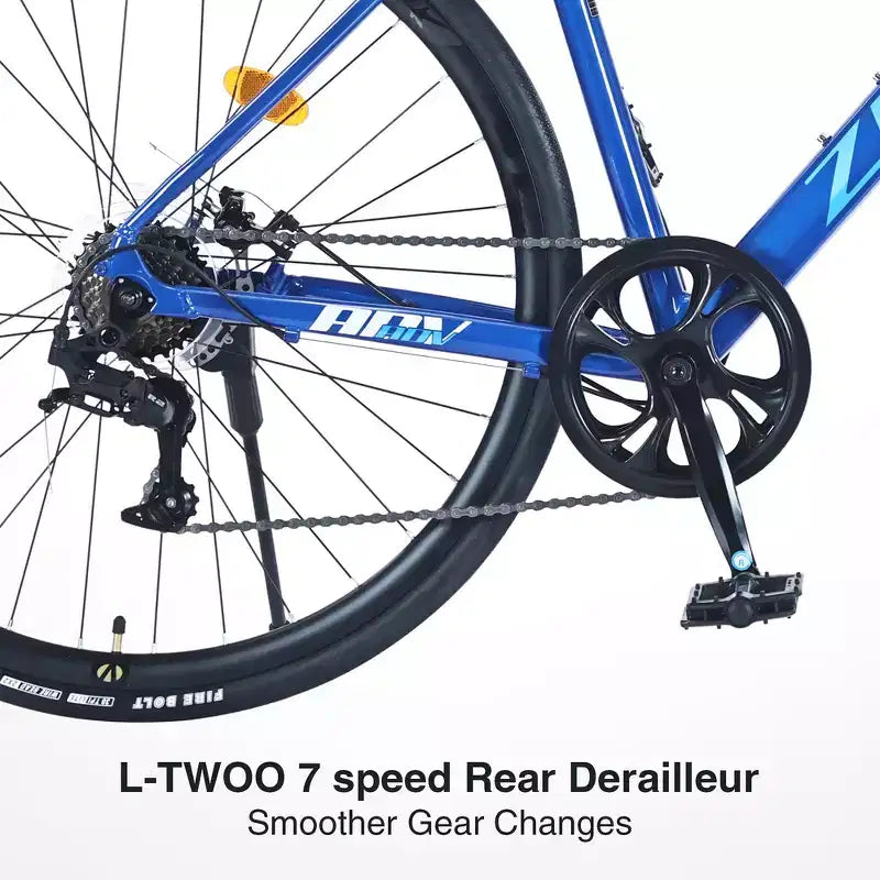 Whisen 28 Road Bike, Adult Outdoor Bicycle with 7 Speed ,Aluminum Alloy Frame for Men Women
