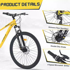 Whisen 27.5 Mountain Bike with 8 Speed Rear Derailleur, Front Suspension, Steel Frame