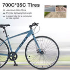 Whisen 28 Road Bike, Hybrid City Bicycle with Shimano 7 Speed Aluminum Alloy Frame Double Disc Brakes