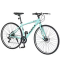 Whisen 28 Road Bike, Hybrid City Bicycle with Shimano 7 Speed Aluminum Alloy Frame Double Disc Brakes