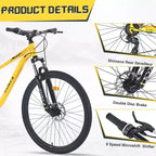 Okak 27.5IN 8 Speed Mountain Bike with Front Suspension, Kids Dirt Bike with Double Disc Brakes, Steel Frame Bicycle for Kid and Adults