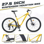 Okak 27.5IN 8 Speed Mountain Bike with Front Suspension, Kids Dirt Bike with Double Disc Brakes, Steel Frame Bicycle for Kid and Adults