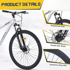 Okak 29IN Single Speed Mountain Bike, Adult Bike with Steel Frame and Front Suspension, Mens Bike for Commuting, Travel, Mountain