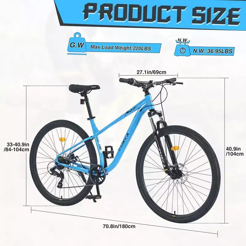 Okak 29IN Single Speed Mountain Bike, Adult Bike with Steel Frame and Front Suspension, Mens Bike for Commuting, Travel, Mountain