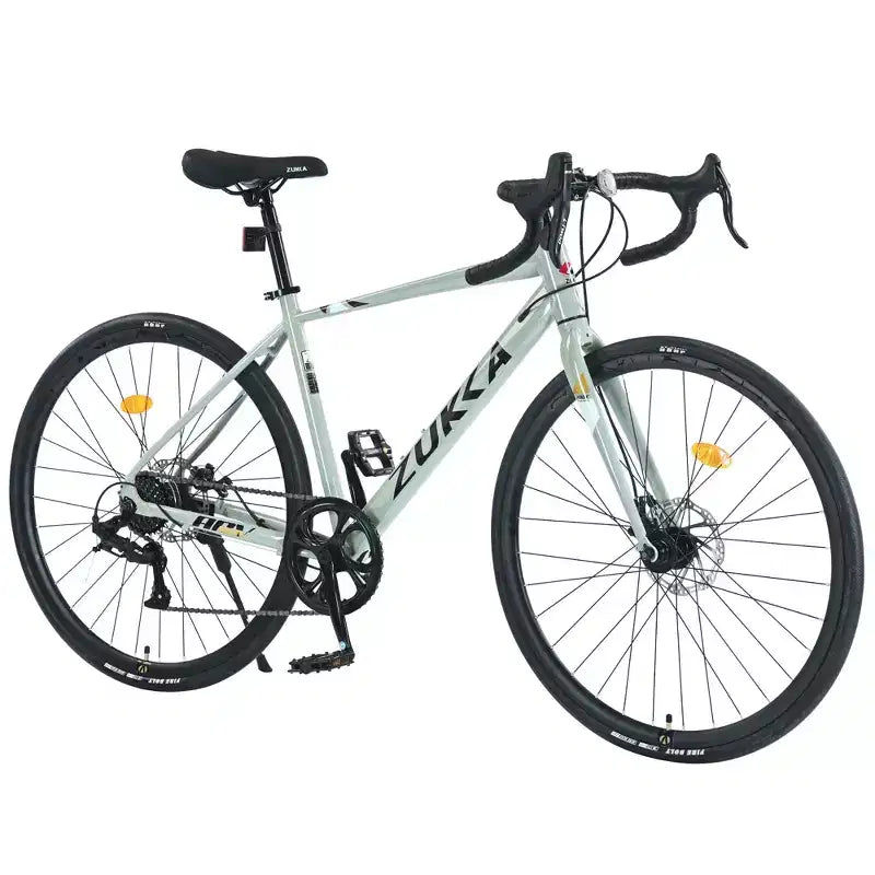 Okak 700C Road Bike with 7 Speed System, Adult Bike with Aluminum Alloy Frame and Rim, Disk Brake Bicycle for Men and Women