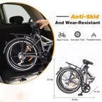Okak 24IN Folding Bike with 7 Speed and Steel Frame, Cruiser Bikes with Rear Shelf and Mudguard, Adult Bike for Traval and Commuting