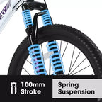 Okak 24/26IN Mountain Bike with 21 Speeds and Dual Disc Brakes, Kids Bike with 100mm Front Suspension, Dirt Bike for Teenagers and Women