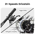 Okak 26IN Mountain Bike with Disc Brakes, 21-Speed Adult Bike with Durable Frame and Rear Dual Absorption, Bicycle for City Road Cycling