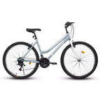Okak 24/26IN Mountain Bike with Carbon Steel Frame, Adult Bike with 21-Speed System and Dual V-Brake, Kids Dirt Bike for Adult and Teens