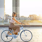 NAYSAYE 24 Beach Cruiser Bike for Women Ladies Bike 7 Speed Complete Cruiser Bikes with Dual V-Brake, Adult City Bike for Women, Men