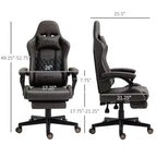 Racing Gaming Chair Diamond PU Leather Office Gamer Chair High Back Swivel Recliner with Footrest, Lumbar Support, Adjustable Height