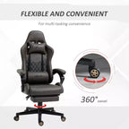 Racing Gaming Chair Diamond PU Leather Office Gamer Chair High Back Swivel Recliner with Footrest, Lumbar Support, Adjustable Height