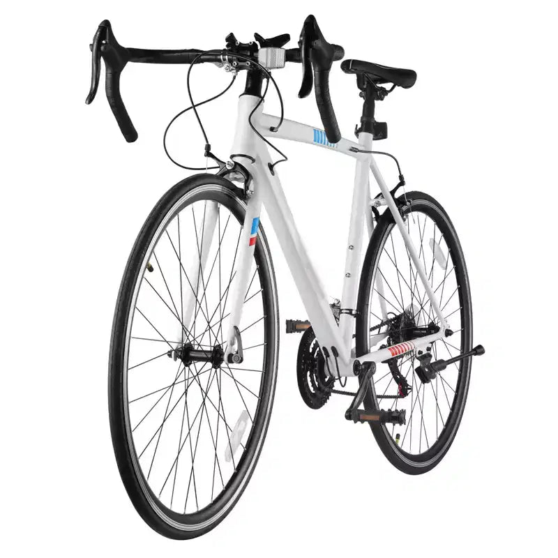 21-Speed Carbon Steel Road Bike with Shimano Drivetrain 700x25C Tires Drop-Bar Commuter Bicycle