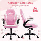 TUYOHW Ergonomic Gaming Chair,S-Shaped Backrest Office Chair with Rocking Mode & Adjustable Height,High Resilience Foam
