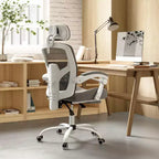 TUYOHW Mesh Swivel Criss Cross Chair on Wheels,Office Chair with Retractable Footrest,Gaming Chair with Lumbar Support Pillow for Office