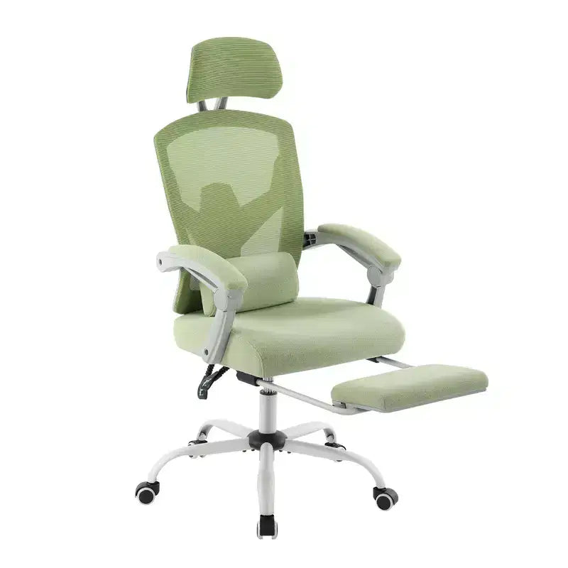 TUYOHW Mesh Swivel Criss Cross Chair on Wheels,Office Chair with Retractable Footrest,Gaming Chair with Lumbar Support Pillow for Office