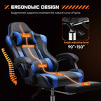 TUYOHW PU Leather Criss Cross Chair on Wheels with Footrest and Lumbar Support,Office Chair with Fixed Up Armrest,Gaming Chair for Office