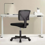 TUYOHW Mesh Swivel Criss Cross Chair on Wheels,Office Chair with Adjustable Height and Lumbar Support,Gaming Chair with Low-Back for Office